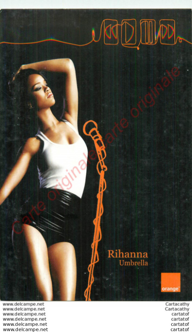 Carte Publicitaire .  RIHANNA Umbrella .  ORANGE . - Advertising