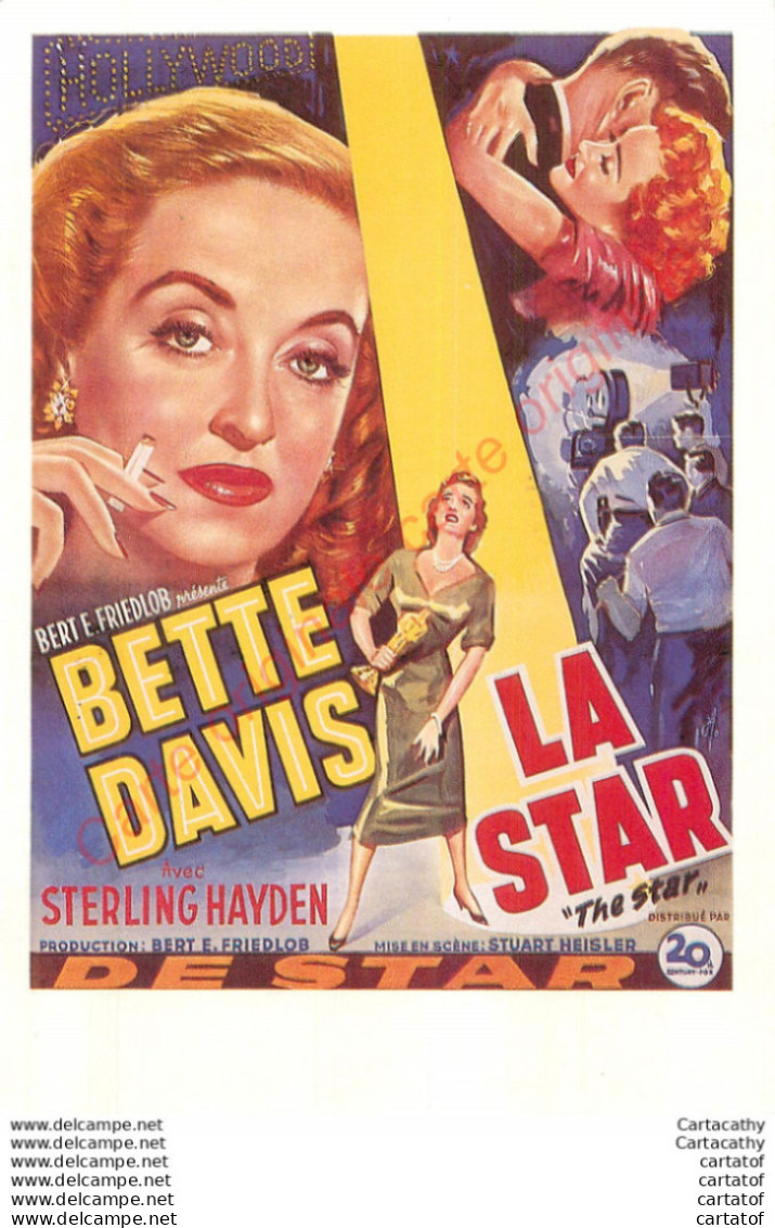 Carte Publicitaire .  BETTE DAVIS . LA STAR . The Star . Film . - Reclame