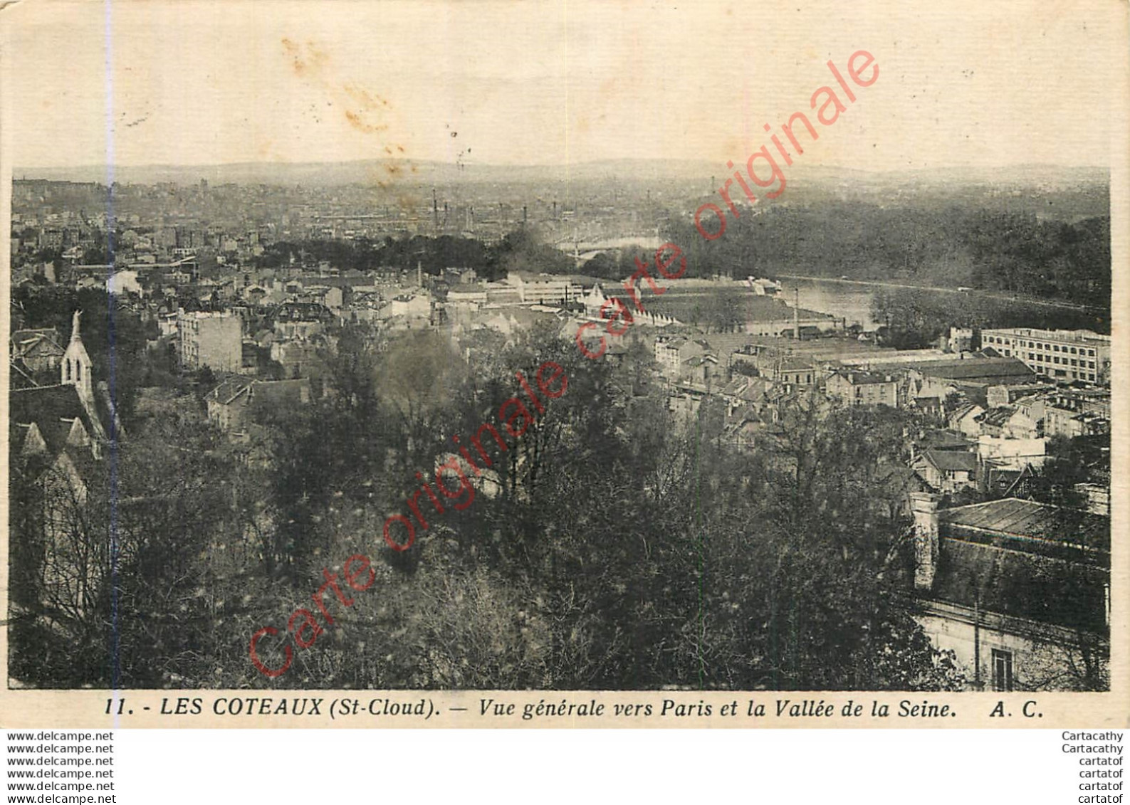 92.  LES COTEAUX . Vue Générale Vers Paris Et La Vallée De La Seine .  SAINT-CLOUD . - Saint Cloud