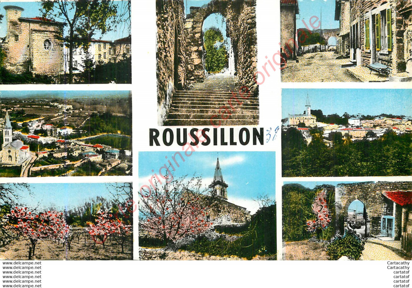 38.  Souvenir De ROUSSILLON .  CP Multivues . - Roussillon