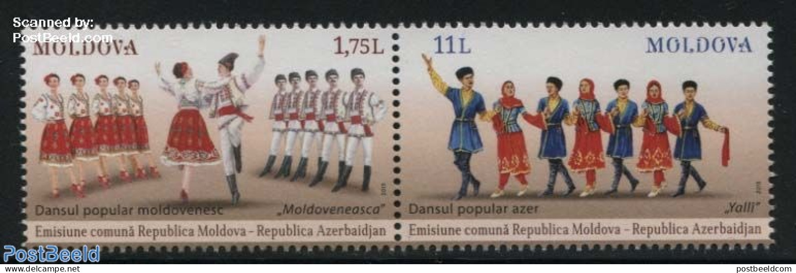 Moldova 2015 Folk Dance 2v [:], Joint Issue Azerbaijan, Mint NH, Performance Art - Various - Dance & Ballet - Costumes.. - Dans
