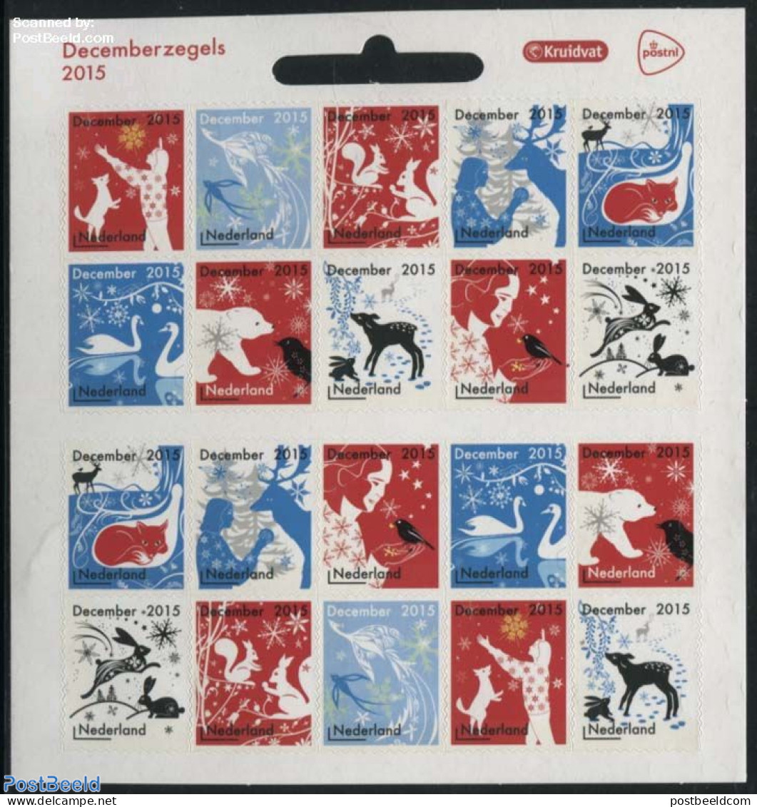 Netherlands 2015 Christmas M/s S-a (Kruidvat Logo), Mint NH, Nature - Religion - Animals (others & Mixed) - Bears - Bi.. - Unused Stamps