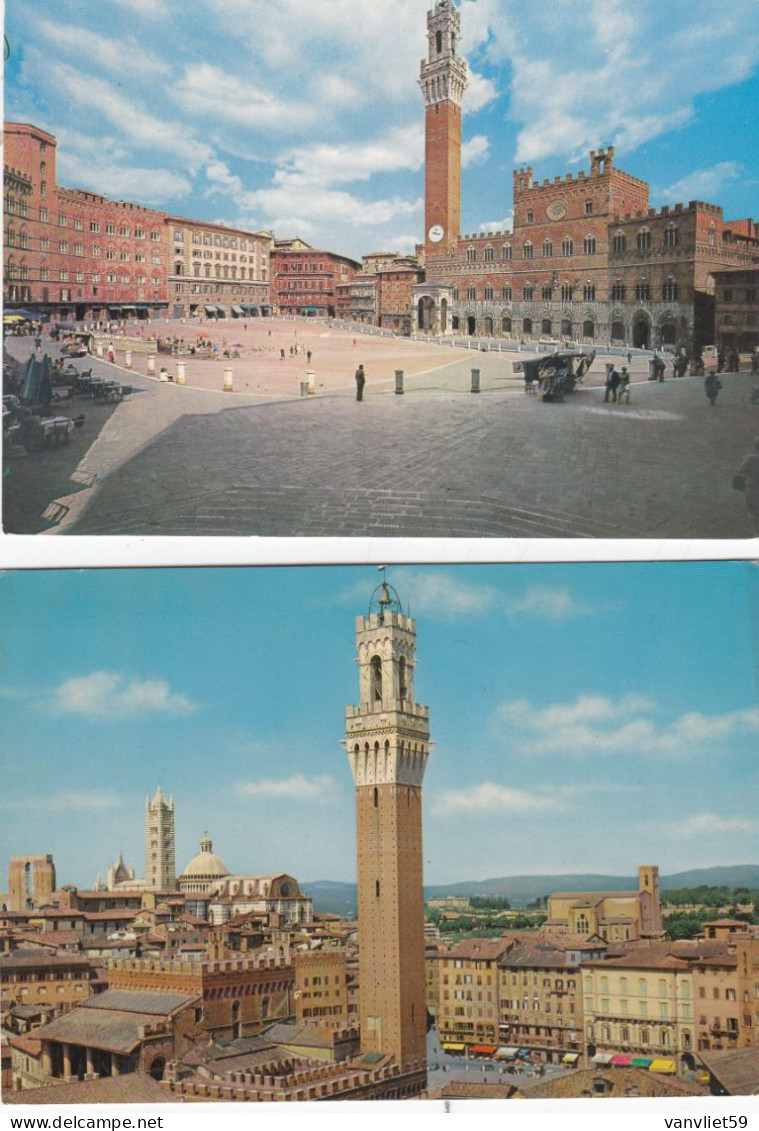 SIENA-6 CARTOLINE-VERA FOTOGRAFIA-2 VIAGGIATE 1989-1996-TUTTE SCANSIONATE - Siena