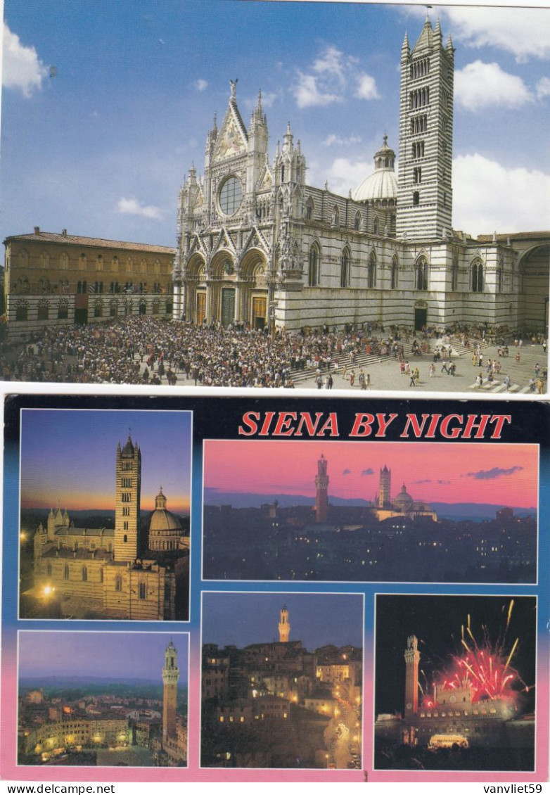 SIENA-6 CARTOLINE-VERA FOTOGRAFIA-2 VIAGGIATE 1989-1996-TUTTE SCANSIONATE - Siena