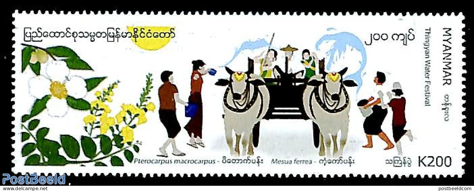 Myanmar/Burma 2019 Water Festival 1v, Mint NH, Nature - Flowers & Plants - Water, Dams & Falls - Other & Unclassified