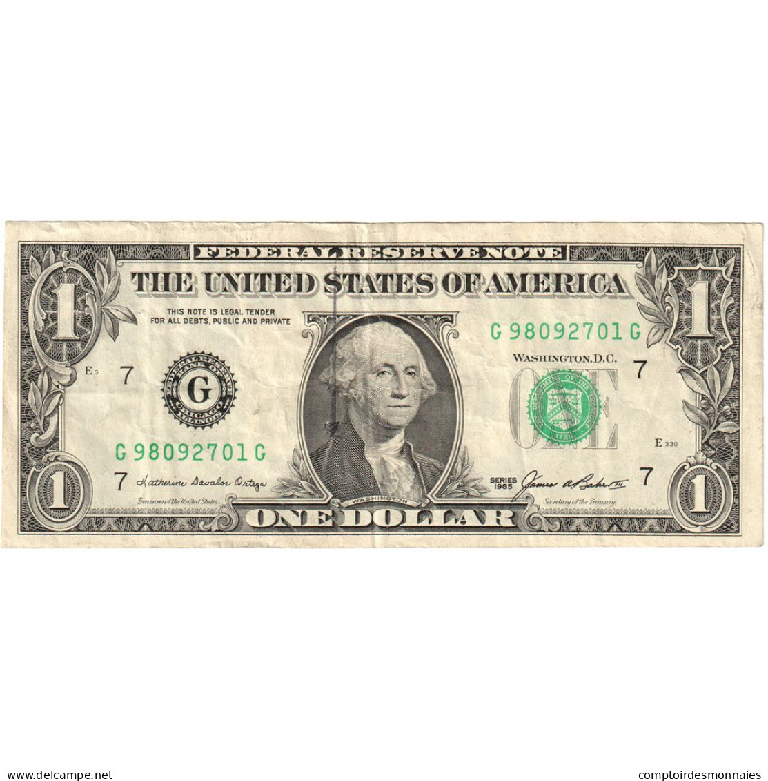 États-Unis, One Dollar, 1985, KM:3706, TB - Bilglietti Della Riserva Federale (1928-...)