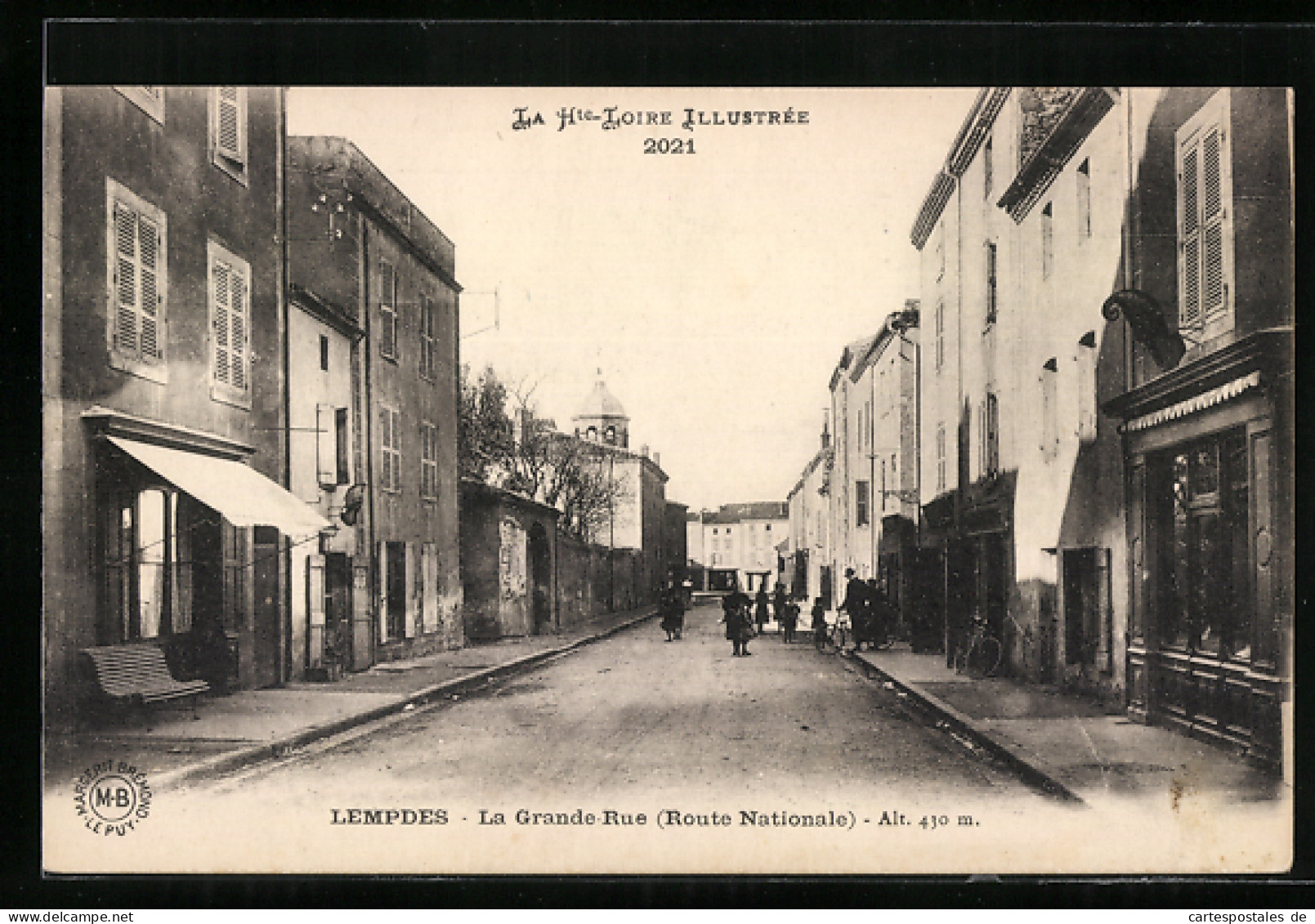 CPA Lempdes, La Grande Rue, Route Nationale  - Otros & Sin Clasificación