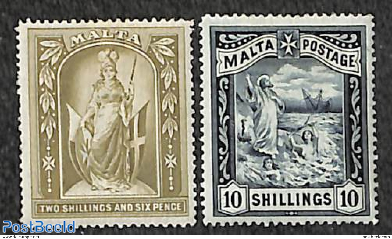 Malta 1899 Definitives 2v, Unused (hinged), Transport - Various - Ships And Boats - Lighthouses & Safety At Sea - Barche