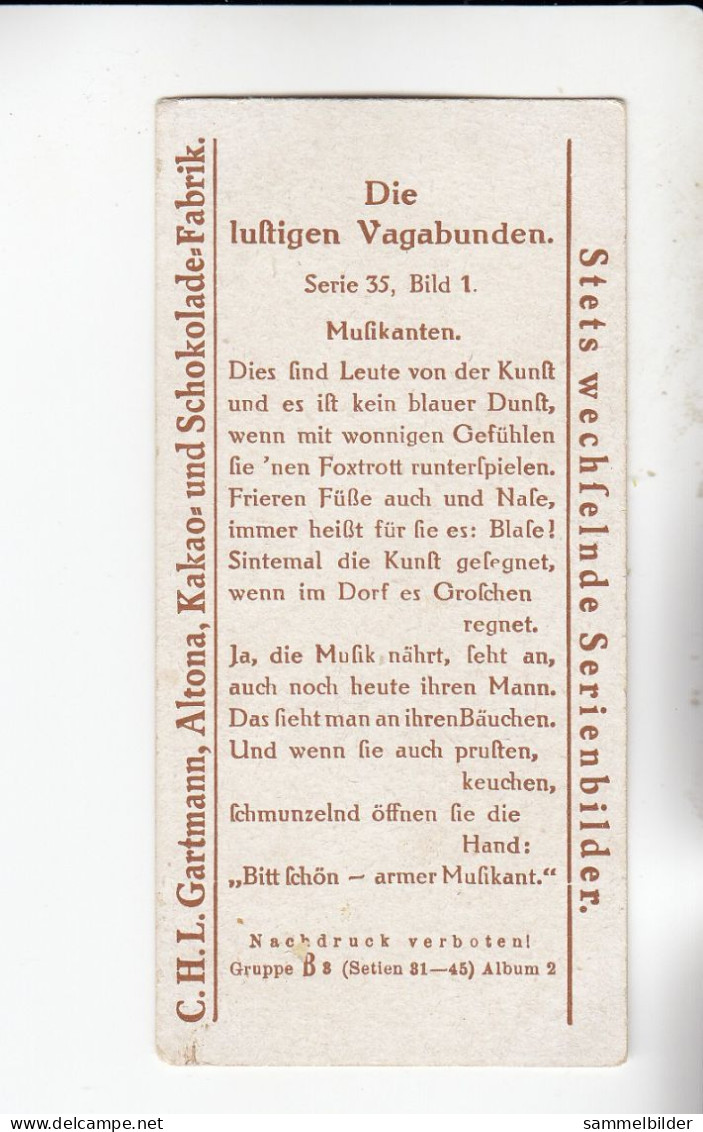 Gartmann Die Lustigen Vagabunden  Musikanten    Serie 35 #1 Von 1902 - Otros & Sin Clasificación