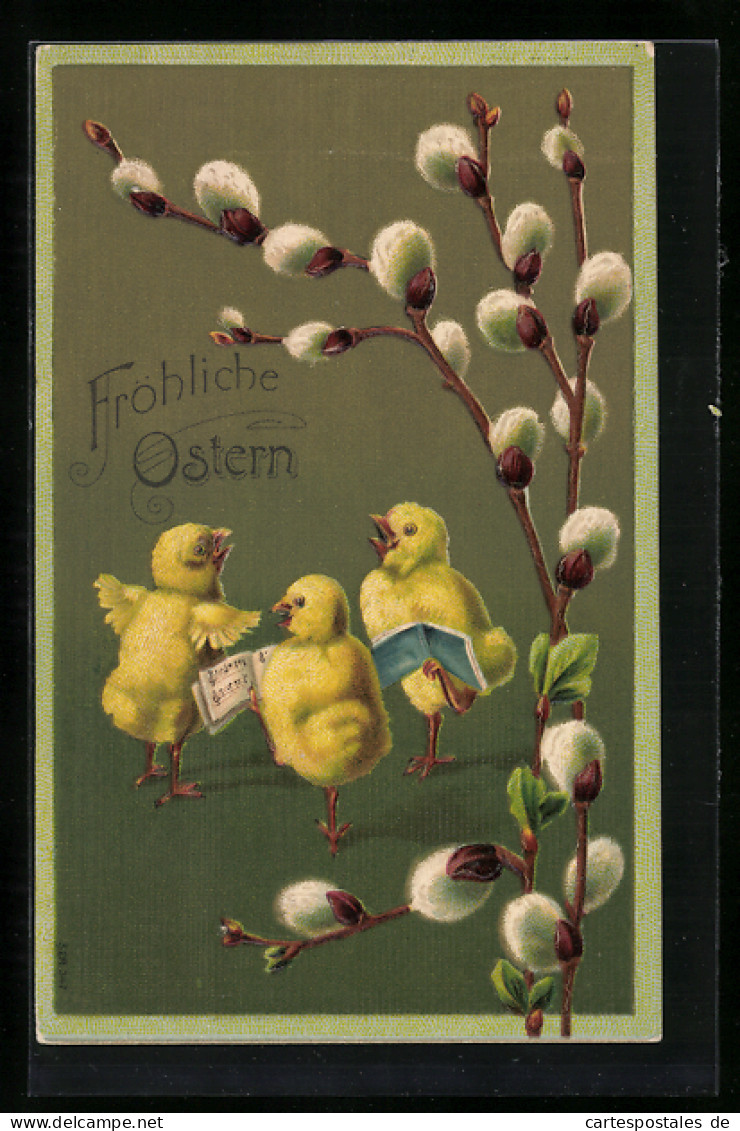 AK Osterküken Singen Im Chor  - Easter