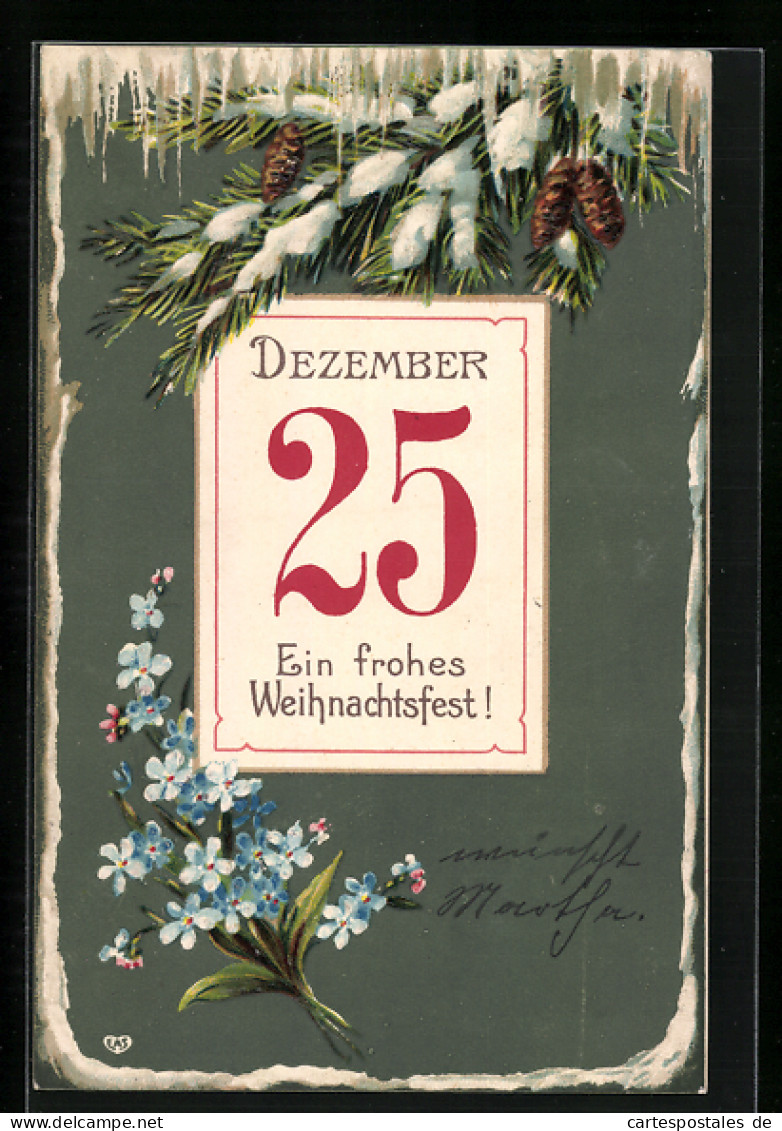 AK Kalenderblatt Zu Weihnachten, Ein Frohes Weihnachtsfest  - Sonstige & Ohne Zuordnung