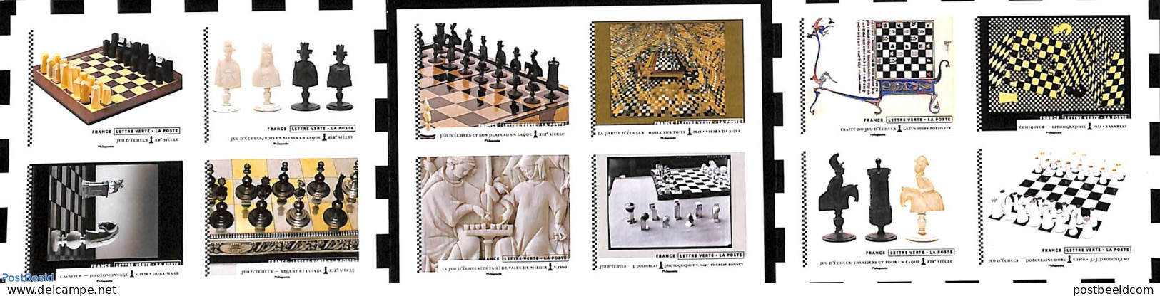 France 2021 Chess 12v S-a In Booklet, Mint NH, Sport - Chess - Neufs