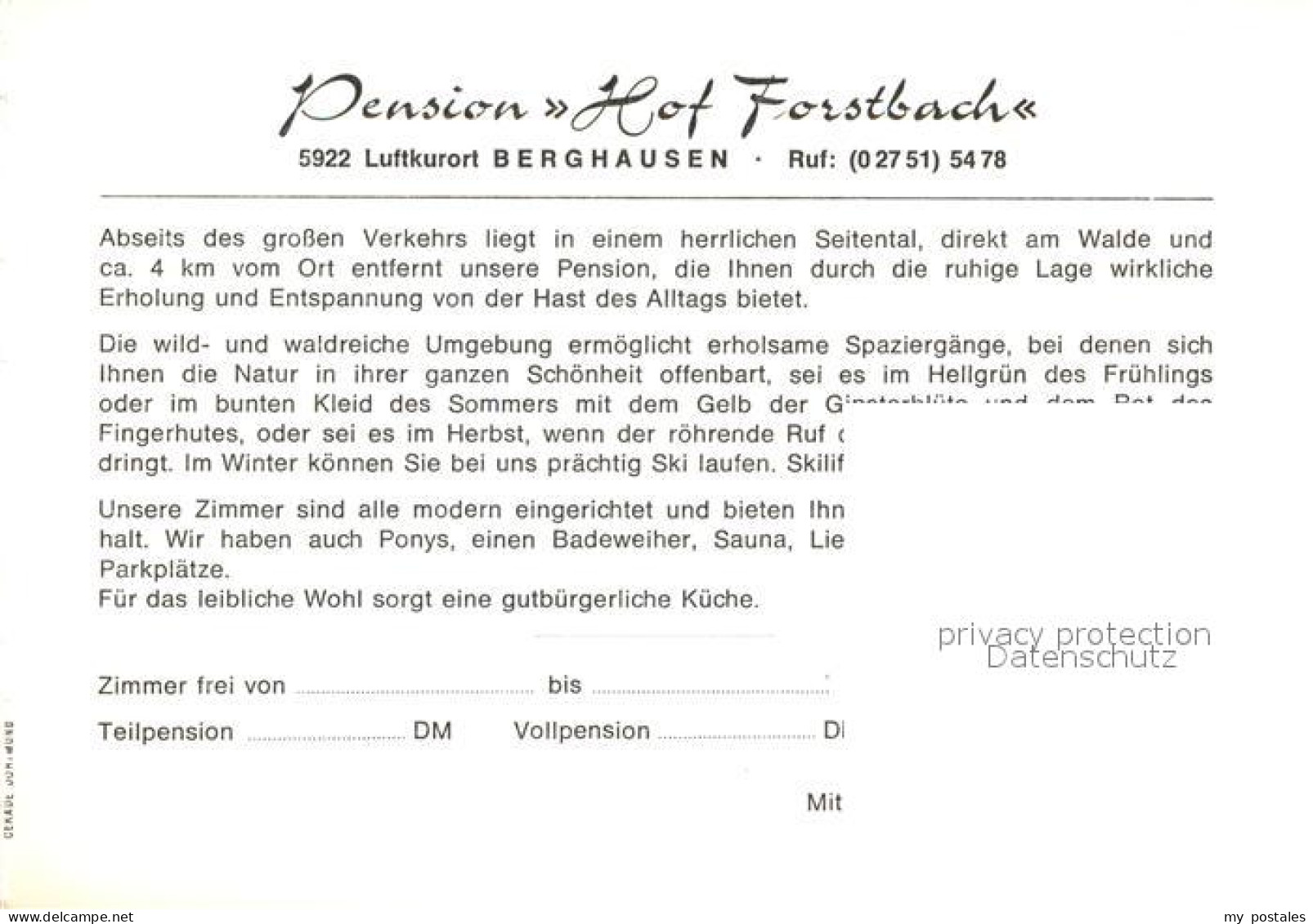 73616841 Berghausen Wittgenstein Pension Forstbach Berghausen Wittgenstein - Bad Berleburg