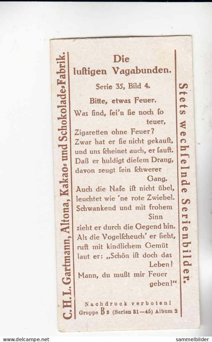 Gartmann Die Lustigen Vagabunden  Bitte Etwas Feuer    Serie 35 #4 Von 1902 - Other & Unclassified