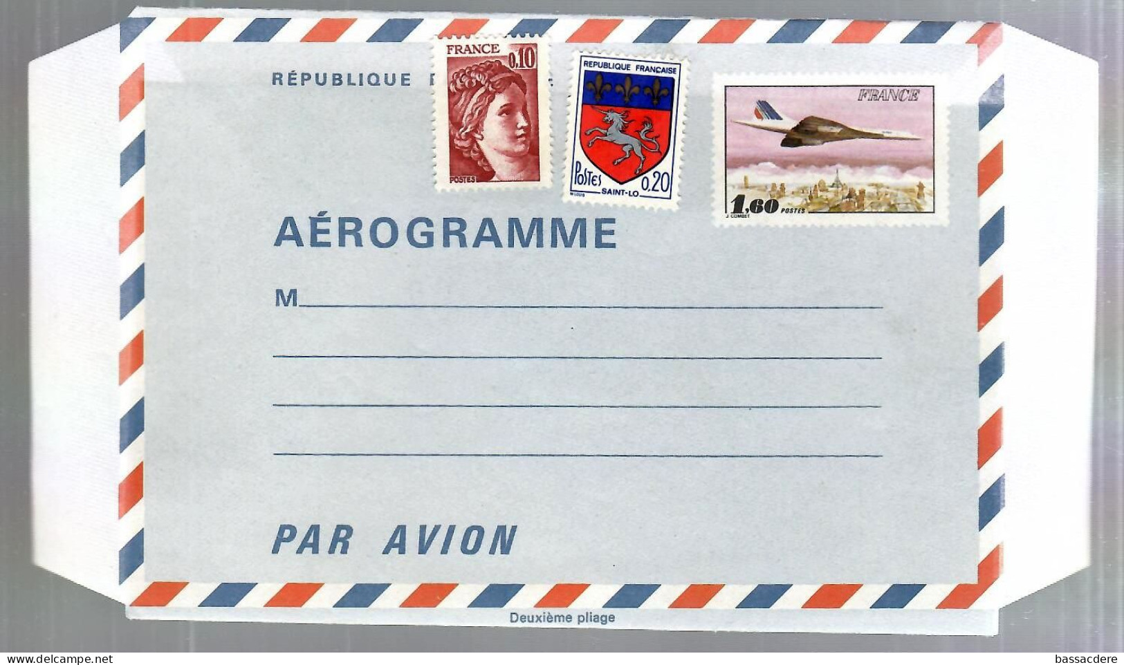 79976-  Aérogramme CONCORDE - Luchtpostbladen