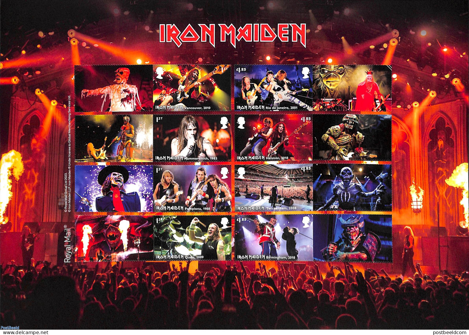 Great Britain 2023 Iron Maiden 8v M/s S-a, Mint NH, Performance Art - Music - Popular Music - Ongebruikt