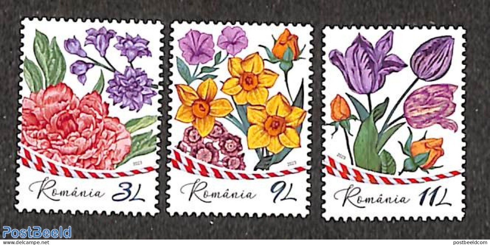 Romania 2023 Flowers 3v, Mint NH, Nature - Flowers & Plants - Ongebruikt