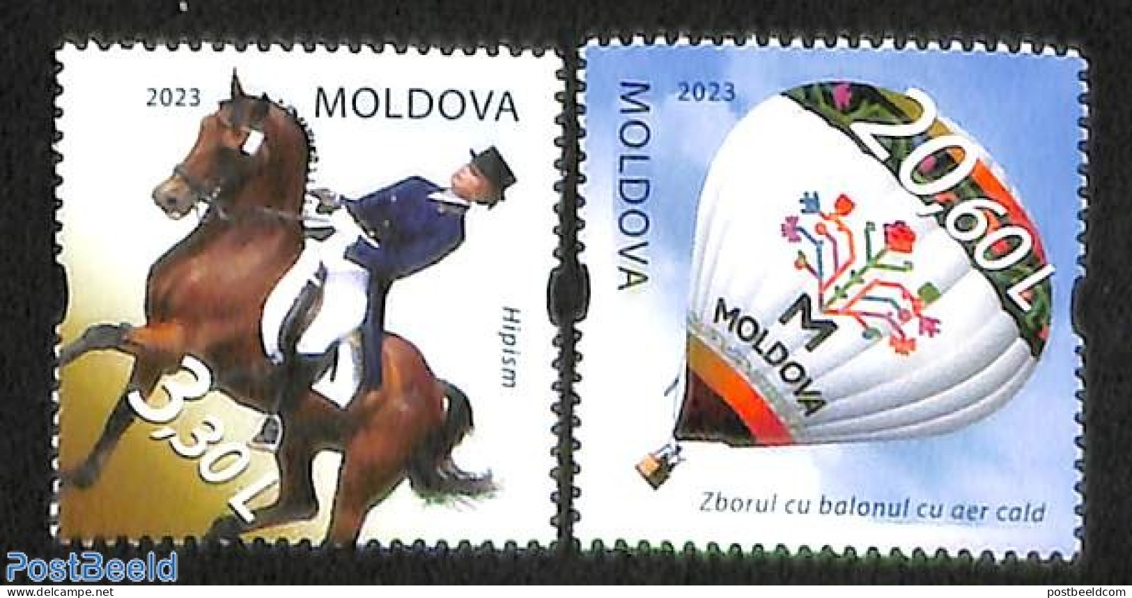 Moldova 2023 Sport 2v, Mint NH, Nature - Sport - Transport - Horses - Sport (other And Mixed) - Balloons - Mongolfiere