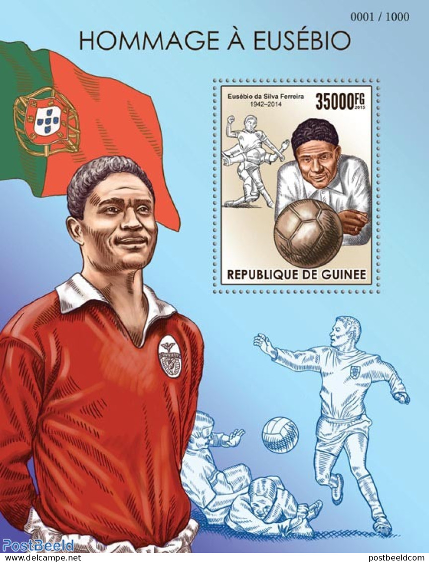 Guinea, Republic 2015 Tribute To Eusébio, Mint NH, Sport - Football - Autres & Non Classés