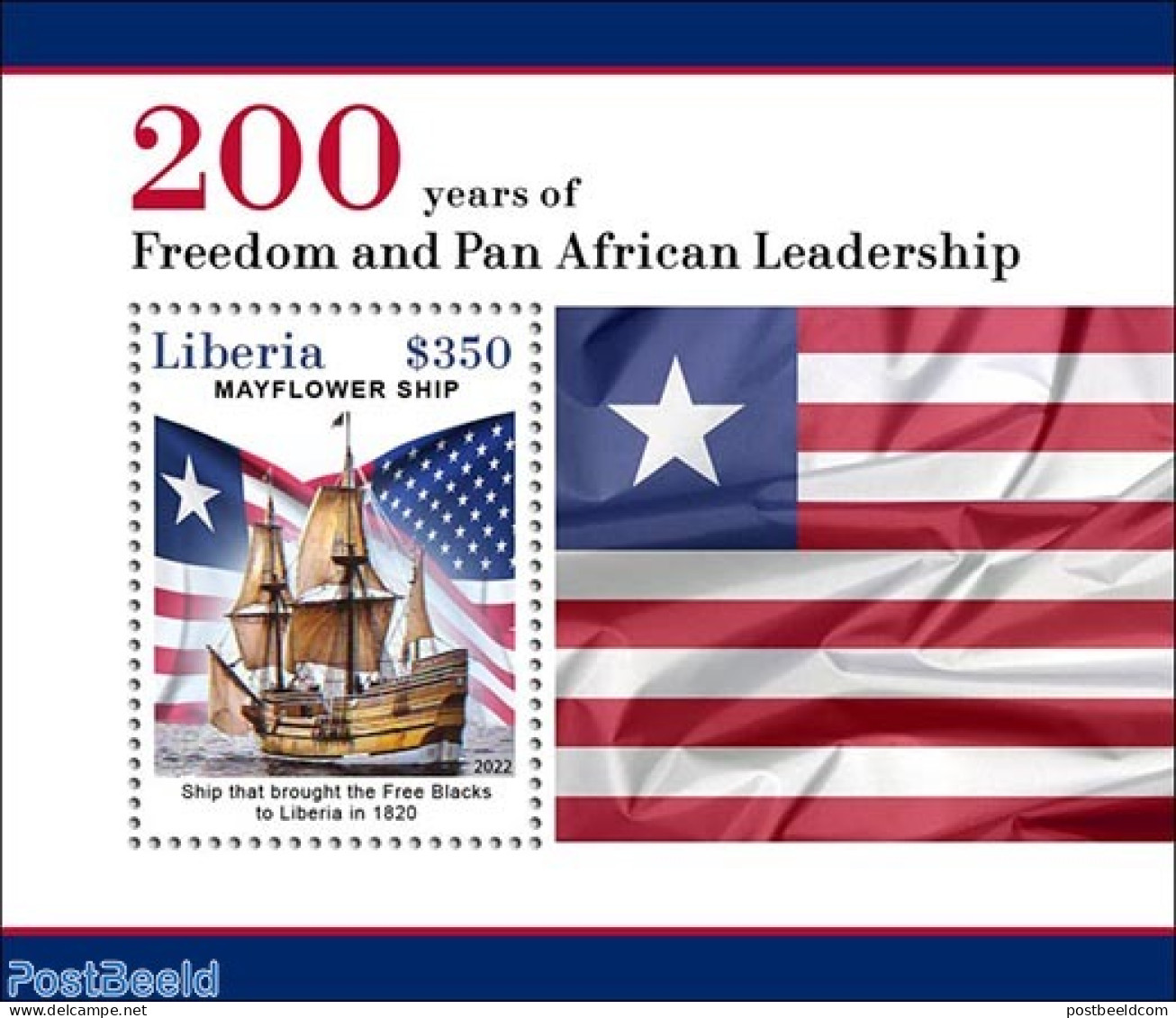 Liberia 2023 Freedom And Pan African Leadership, Mint NH, History - Transport - Flags - Ships And Boats - Ships