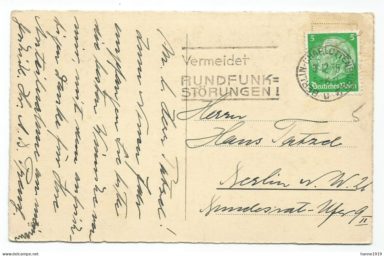 Frohliches Neujahr Briefstempel Berlin Charlottenburg 1935 Deutschland Htje - Año Nuevo