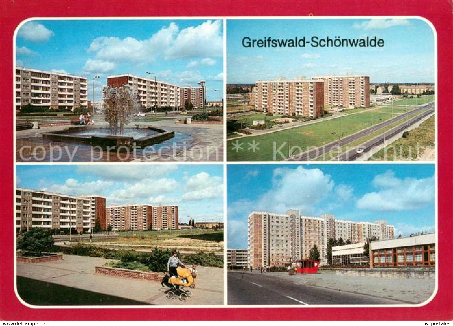 73616490 Greifswald Neubaugebiet Schoenwalde Brunnen Hochhaeuser Sporthalle Grei - Greifswald