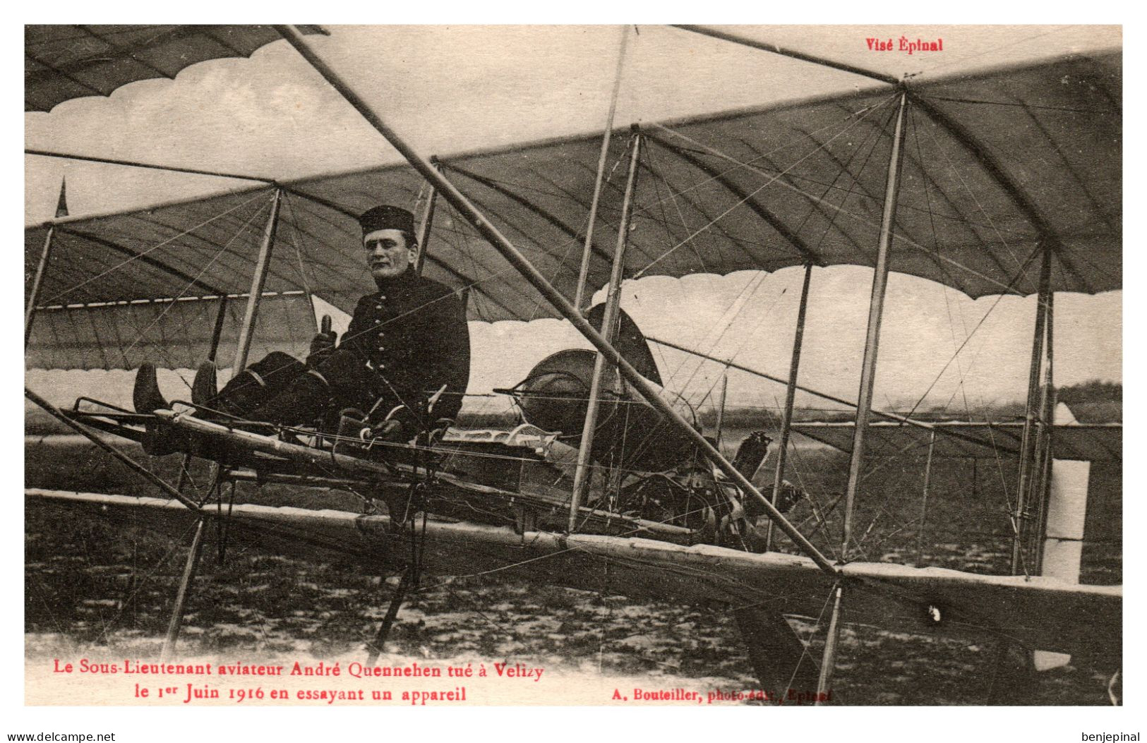 Centre D'Aviation Epinal Dogneville - Quennehen Tué à Velizy Le 1er Juin 1916 - Epinal