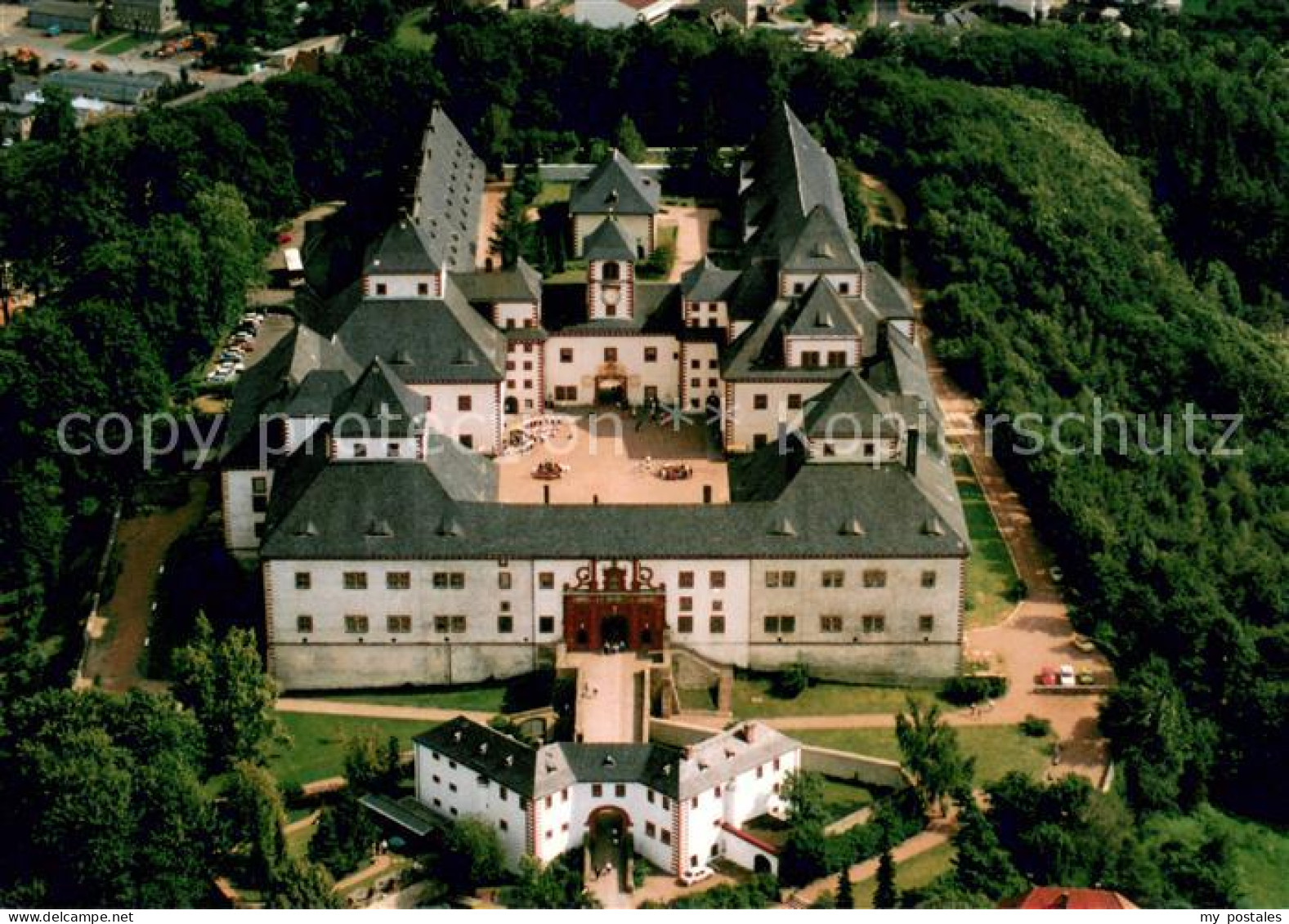 73616366 Augustusburg Schloss Augustusburg Fliegeraufnahme Augustusburg - Augustusburg