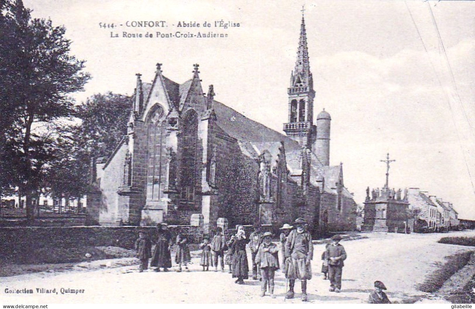 29 - Finistere -  CONFORT MEILARS - Abside De L'église - La Route De Pont Croix - Audierne - Animée - Confort-Meilars