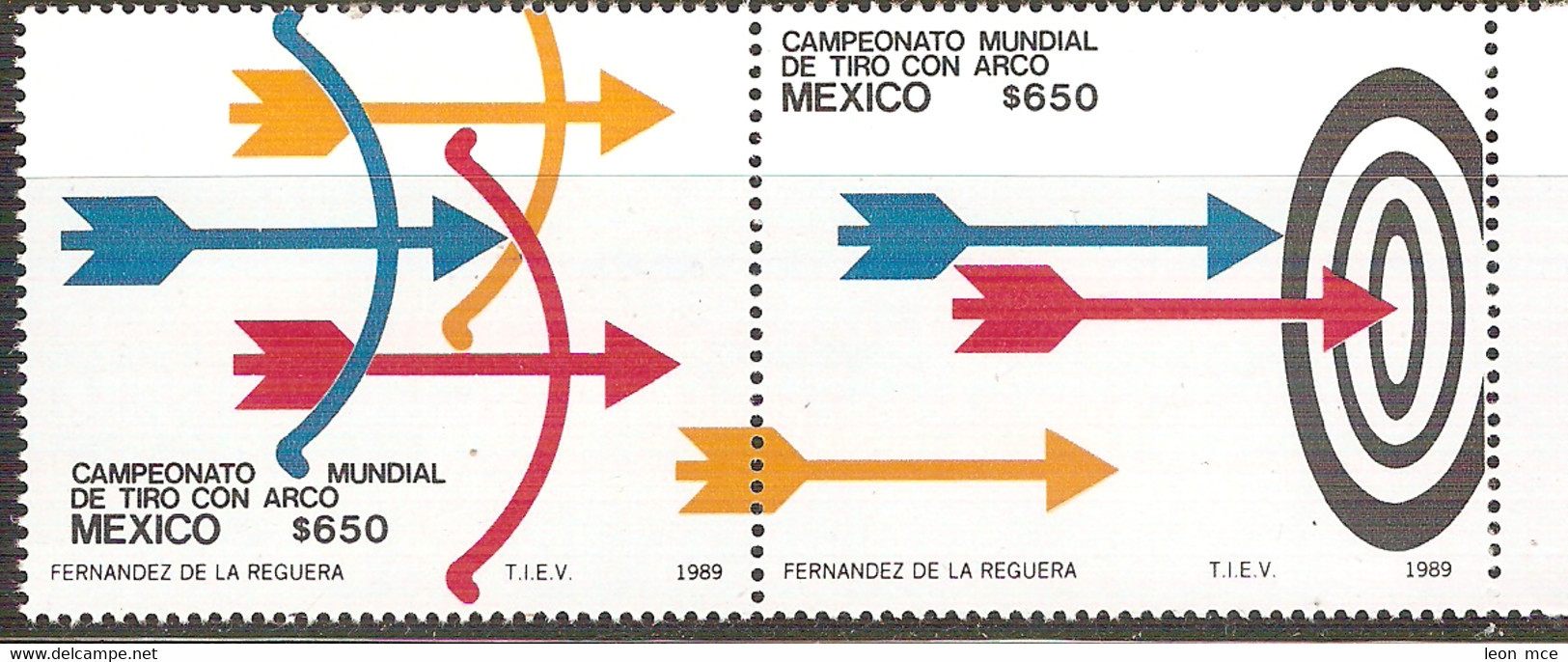 1989 MÉXICO CAMPEONATO MUNDIAL TIRO CON ARCO Sc. 1618-1619 MNH Archery World Championship, Bows And Arrows, Target - Mexico