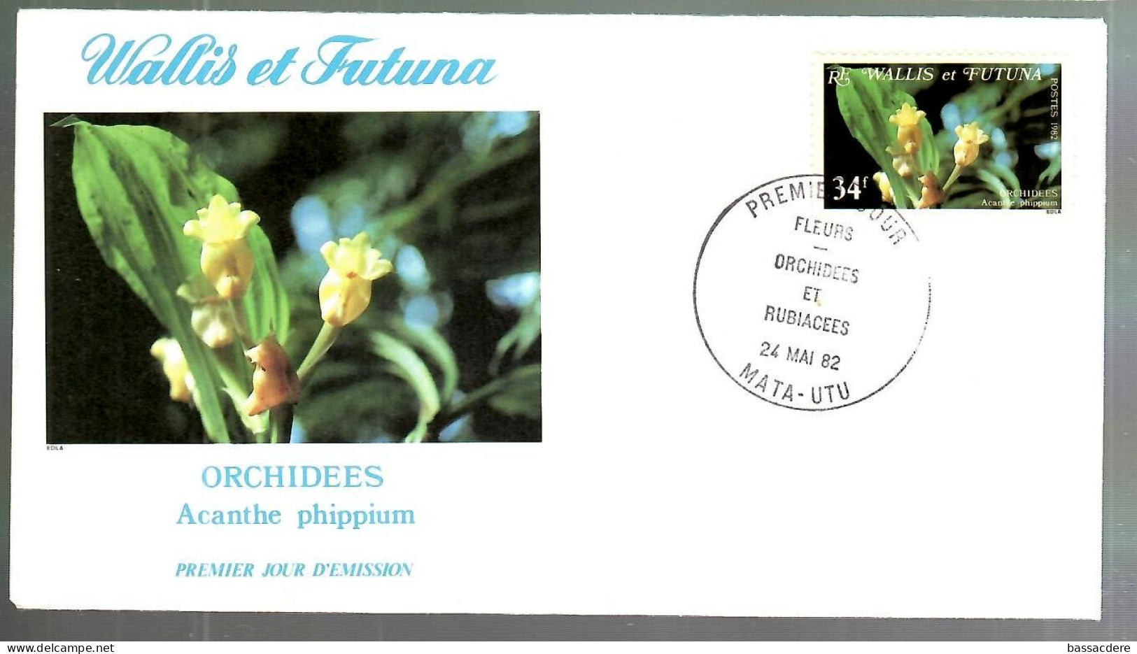 79982 -  4 Enveloppes WALLIS   & FUTUNA - Orchidee