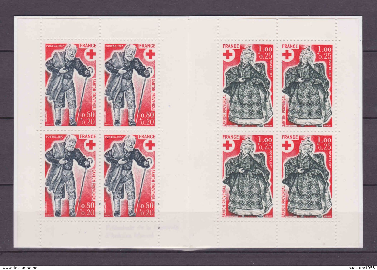 Carnet France Neuf** MNH 1977 Croix-Rouge Française N° 2026 Les Santons De Provence - Rode Kruis