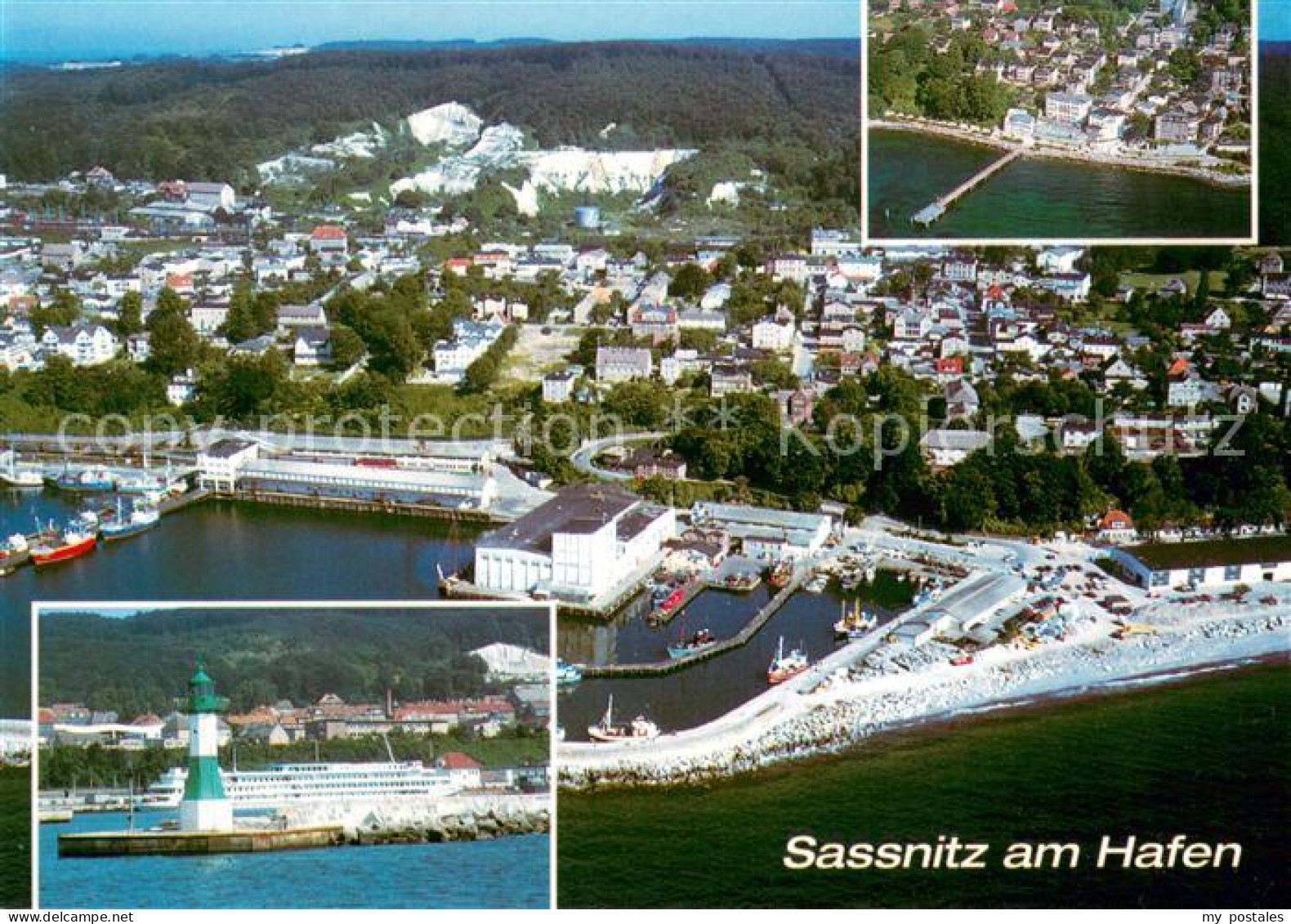 73616107 Sassnitz Ostseebad Ruegen Hafenpartien Fliegeraufnahme Sassnitz Ostseeb - Sassnitz