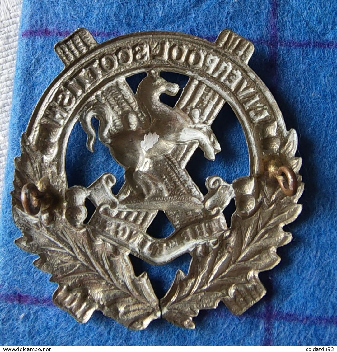 Insigne De Casquette Du 10e Bataillon écossais De Liverpool (Liverpool Scottish) Du King's Regiment - 1914-18