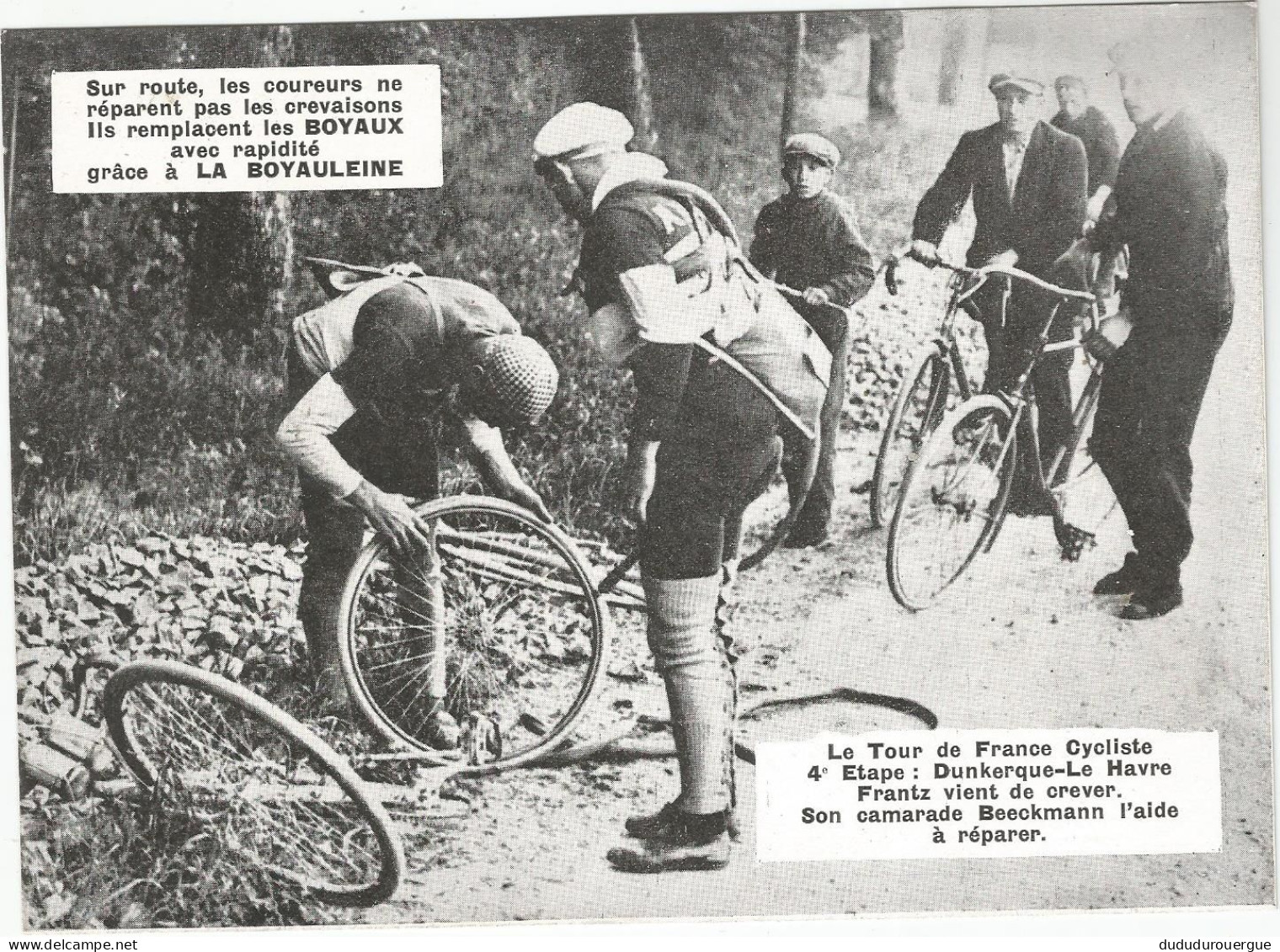 CYCLISME , TOUR DE FRANCE 1925 OU 26 :  ETAPE DUNKERQUE LE HAVRE , FRANTZ VIENT DE CREVER  ....... - Wielrennen