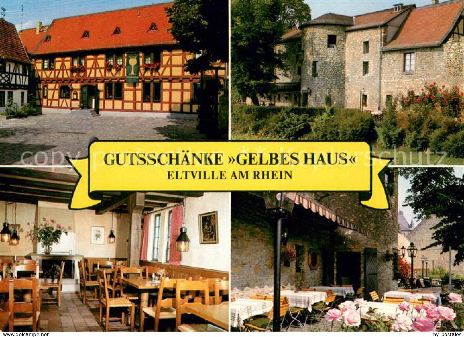 73615826 Eltville Rhein Gutsschaenke Gelbes Haus Gaststube Terrasse Eltville Rhe - Eltville