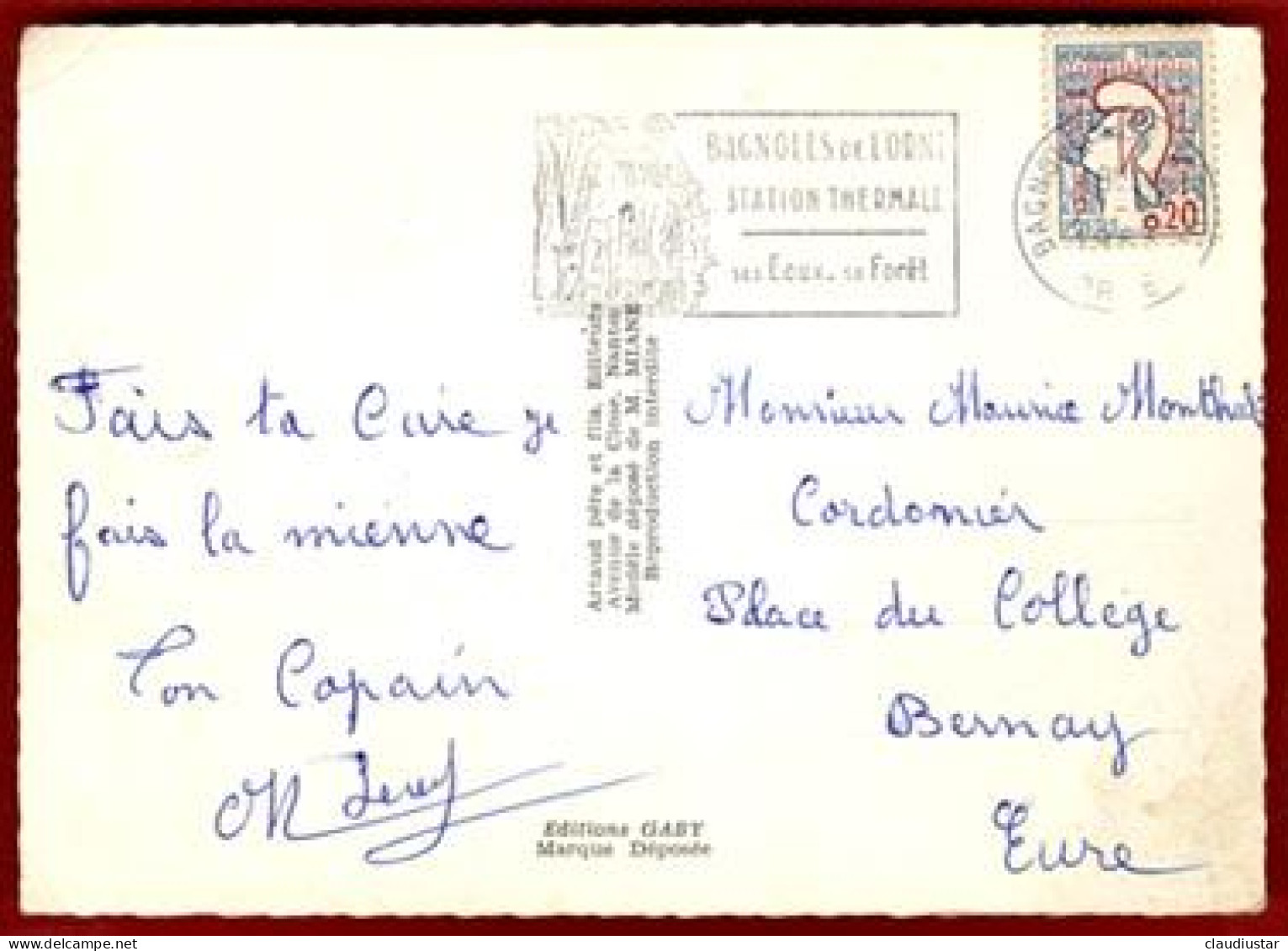 ** CARTE  LES  COMMANDEMENTS  Du  CURISTE  1963  +  CASINO ** - Bagnoles De L'Orne