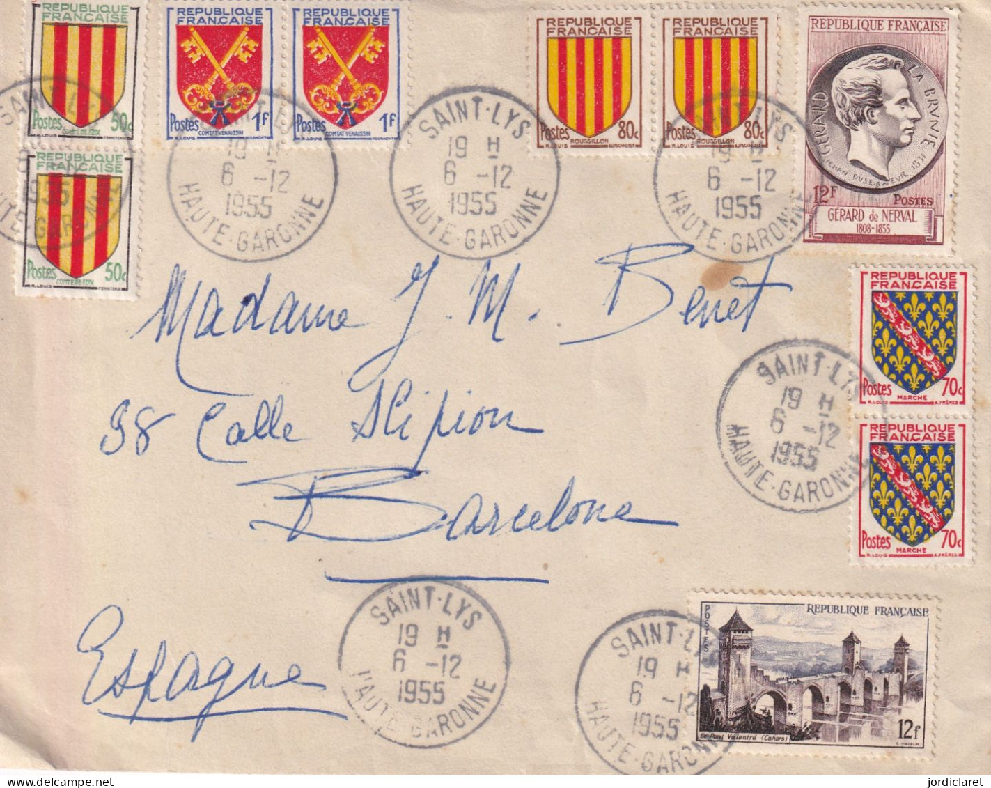 LETTRE 1955 SAINT LYS - Briefe U. Dokumente