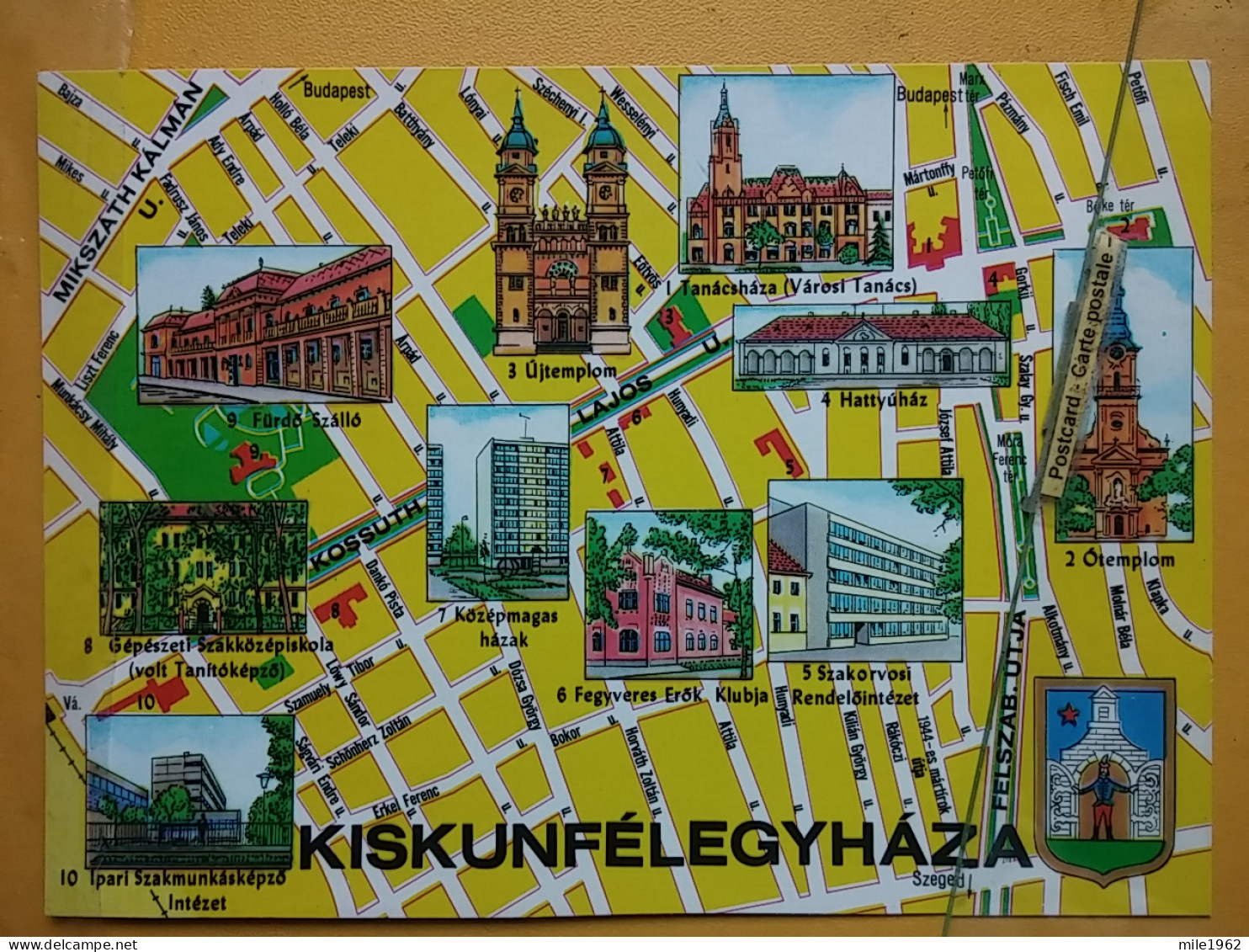 Kov 716-18 - HUNGARY, KISKUNFELEGYHAZA, PLANE, MAP - Hungary