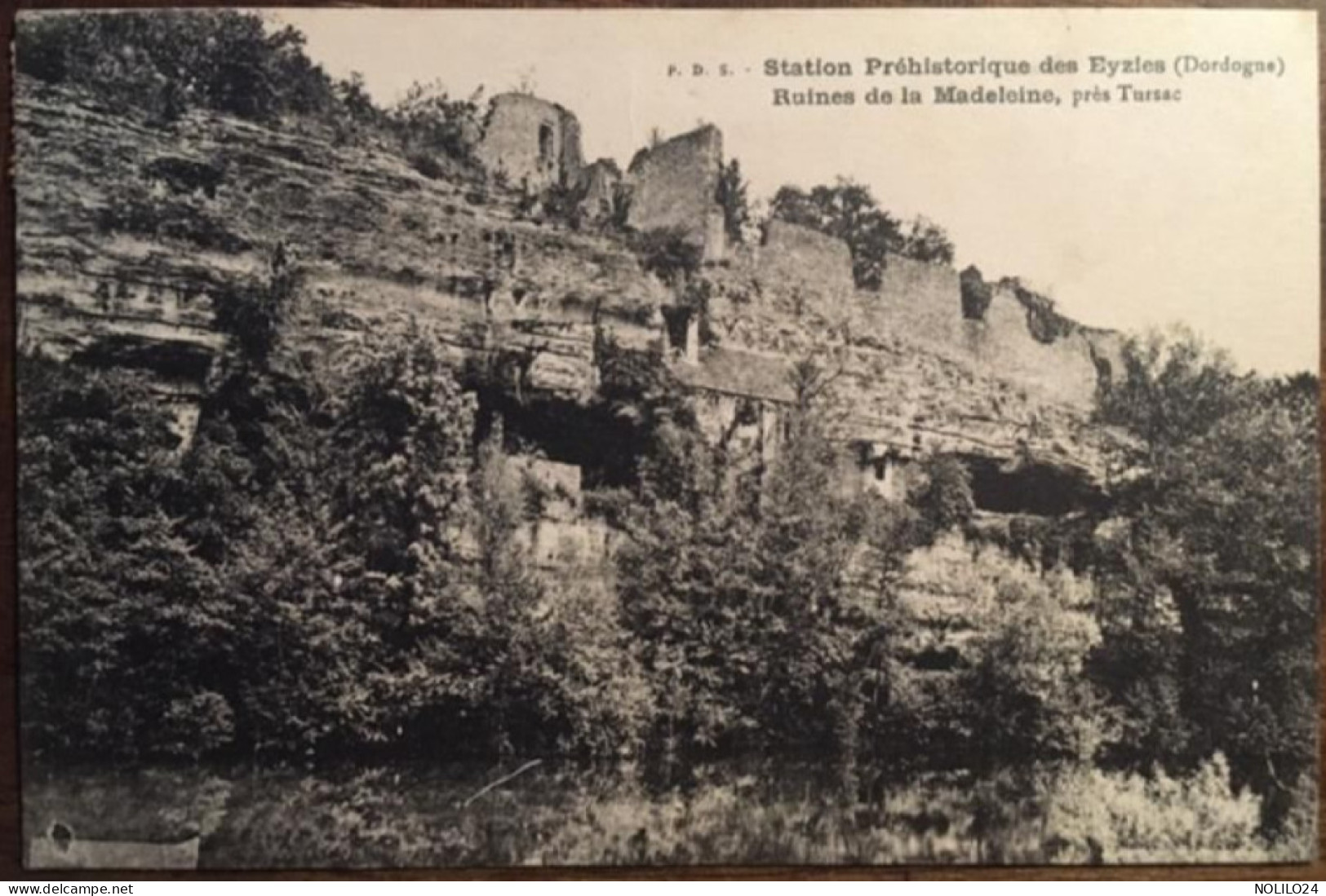 CPa 24 Dordogne, Station Préhistorique Des Eyzies, Ruines De La Madeleine Près Tursac, éd P.D.S, écrite En 1924, - Les Eyzies