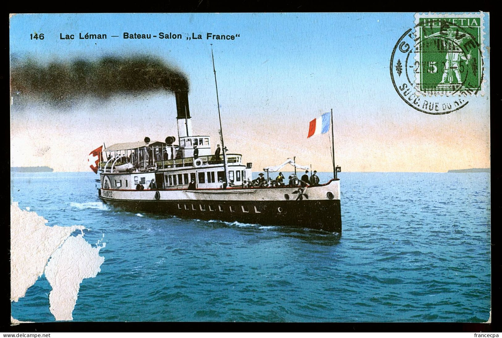 14694 - SUISSE - LAC LEMAN - Bateau - Salon - LA FRANCE - Interlaken