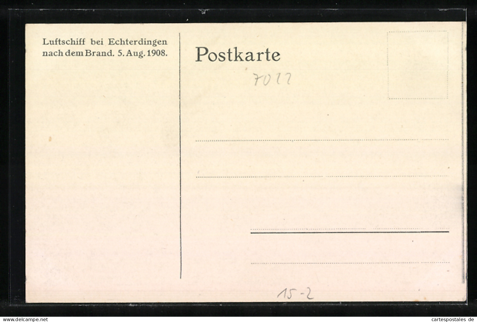 AK Echterdingen, Luftschiff Nach Dem Brand Am 8. August 1908  - Dirigeables