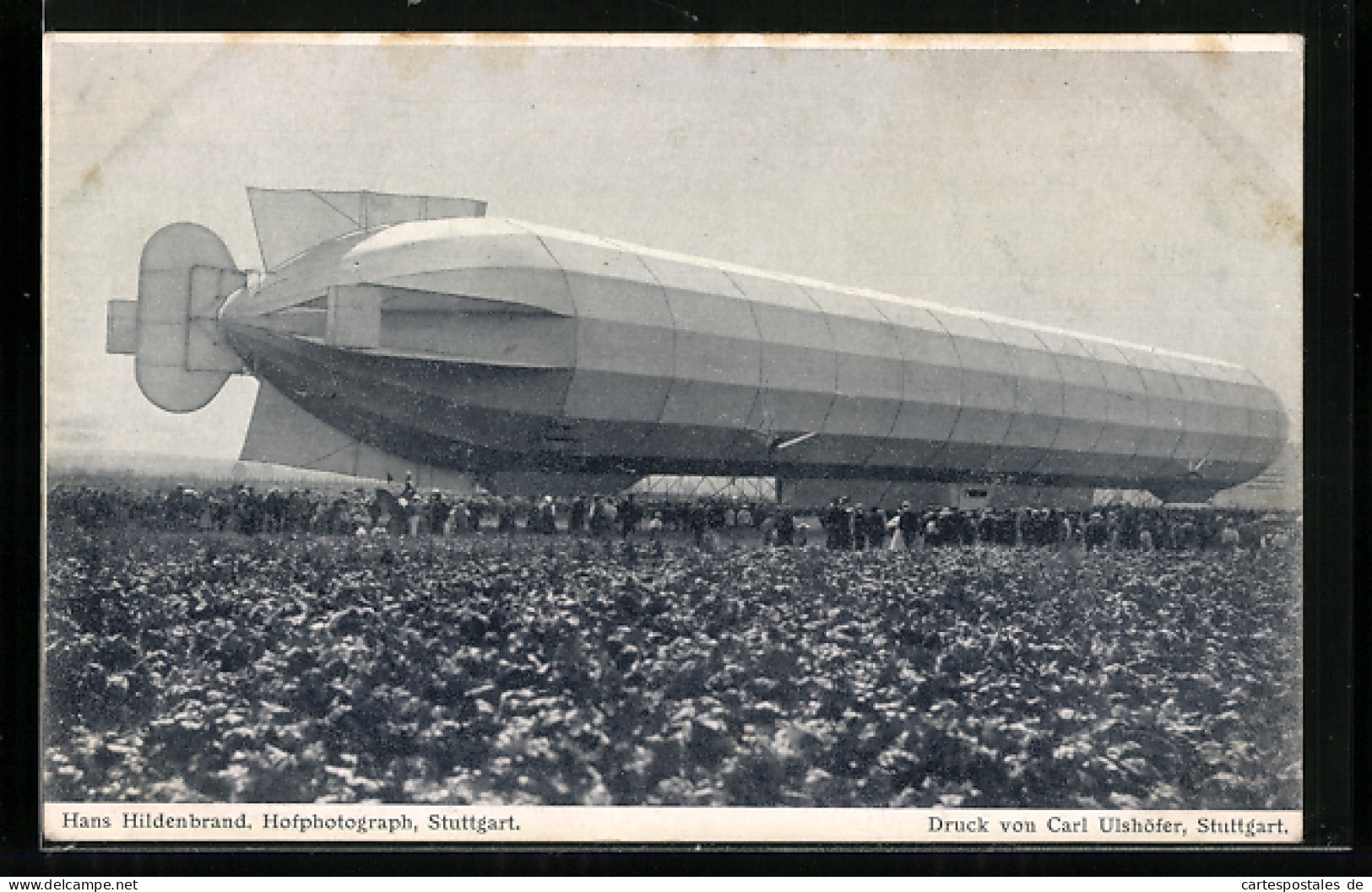 AK Echterdingen, Rückansicht Des Zeppelin Nach Der Landung 1908  - Airships