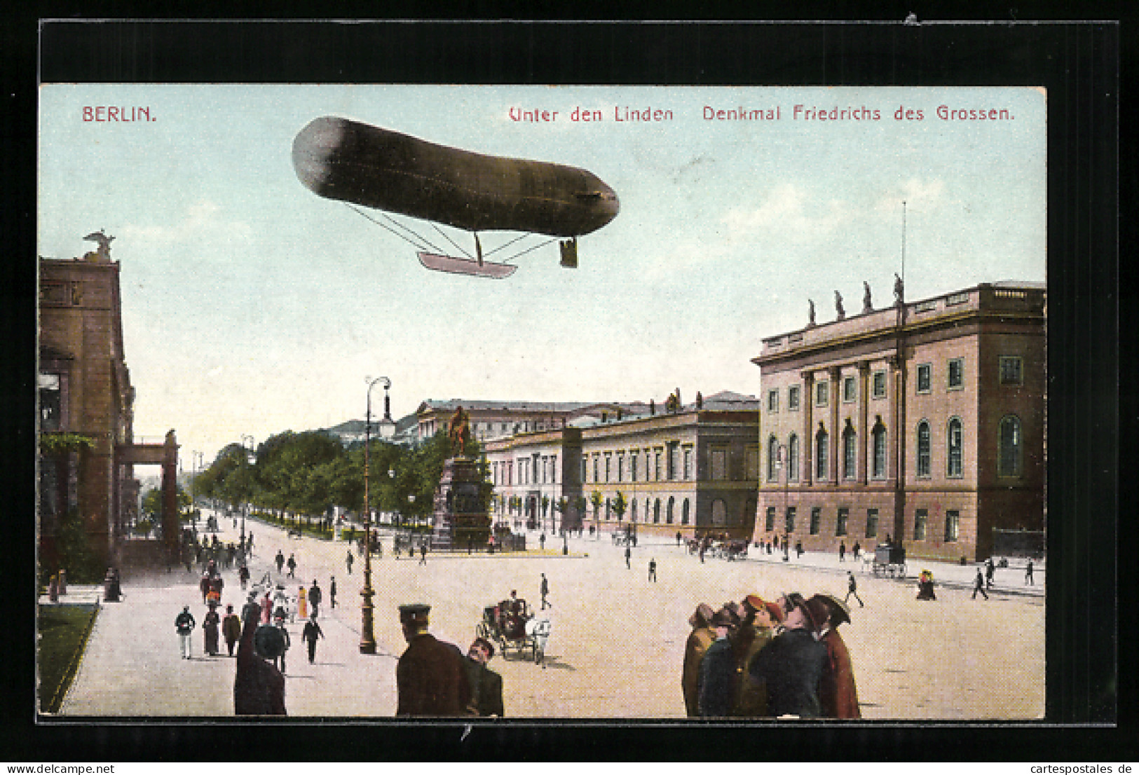 AK Berlin, Unter Den Linden Mit Zeppelin  - Luchtschepen
