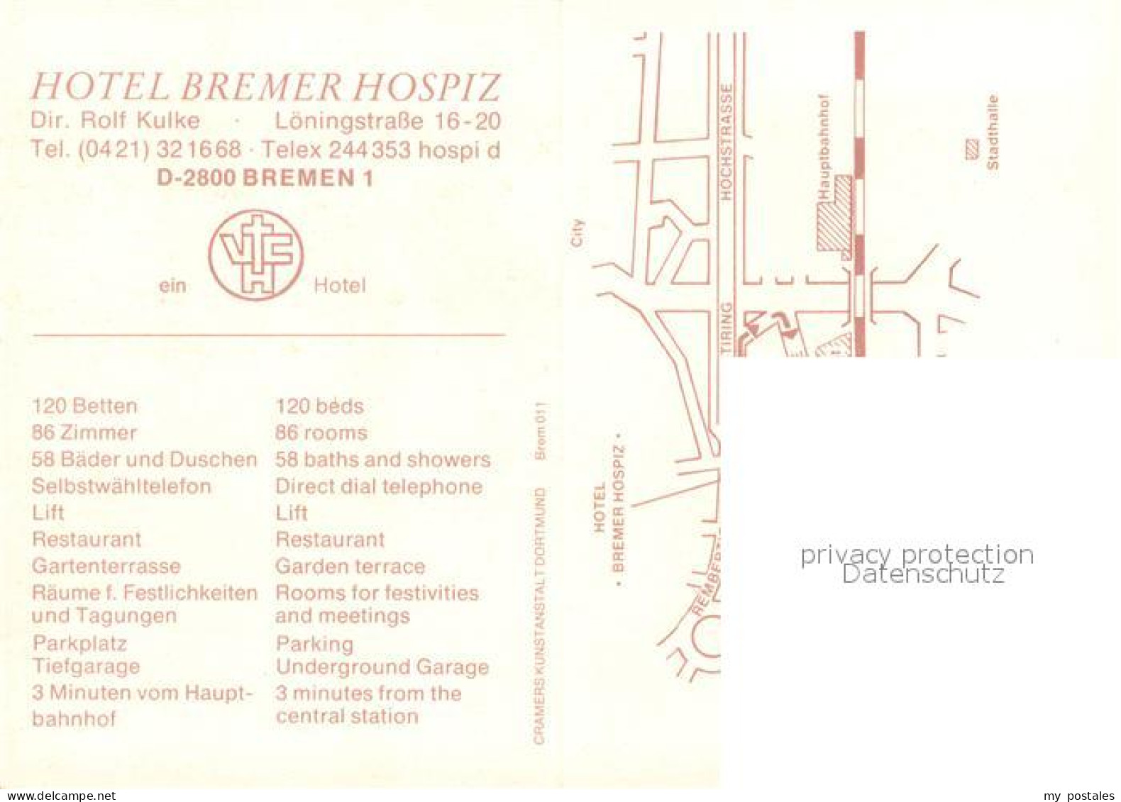 73615294 Bremen Hotel Bremer Hospiz Speisesaal Zimmer Bremen - Bremen