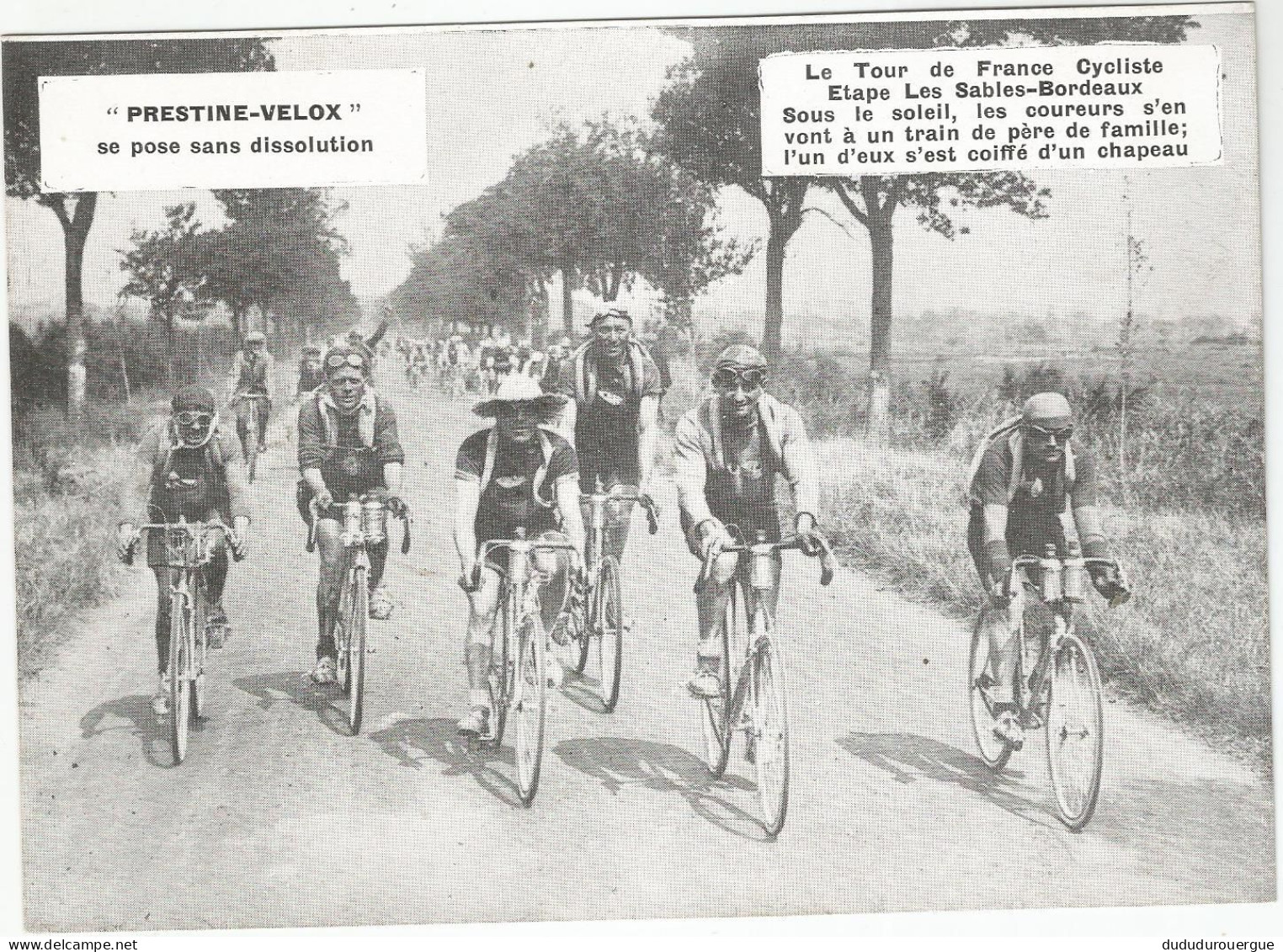 CYCLISME , TOUR DE FRANCE 1925 OU 26 :  ETAPE LES SABLES BORDEAUX - Ciclismo