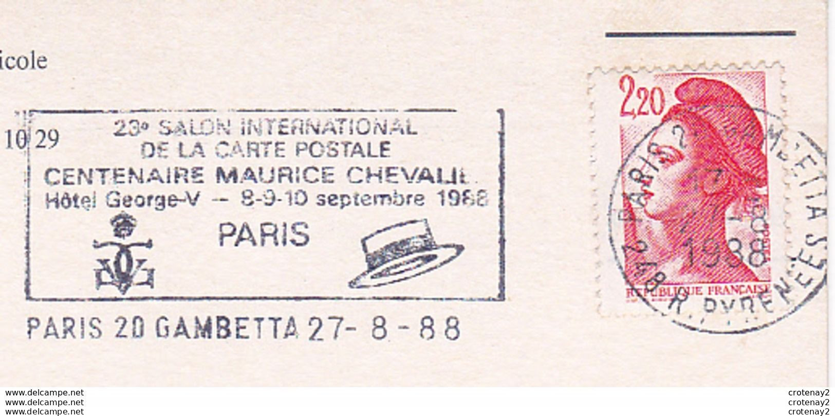 06 PEYMEINADE Près Grasse La Tour Carrée Réception Salon VOIR Flamme PARIS Centenaire Maurice Chevalier En 1988 - Grasse