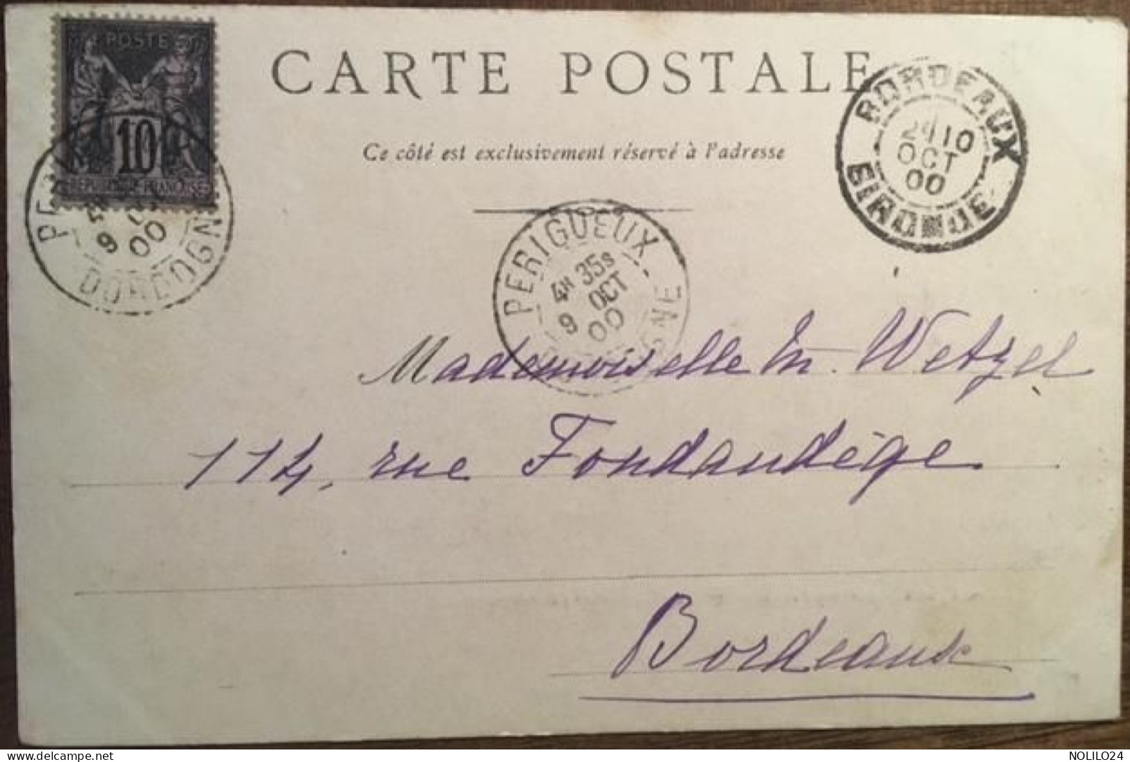 CPA "nuage" Dos Simple écrite En 1900, 24 Dordogne, Les Eyzies, Station Préhistorique La Madeleine, éd Domège, - Les Eyzies