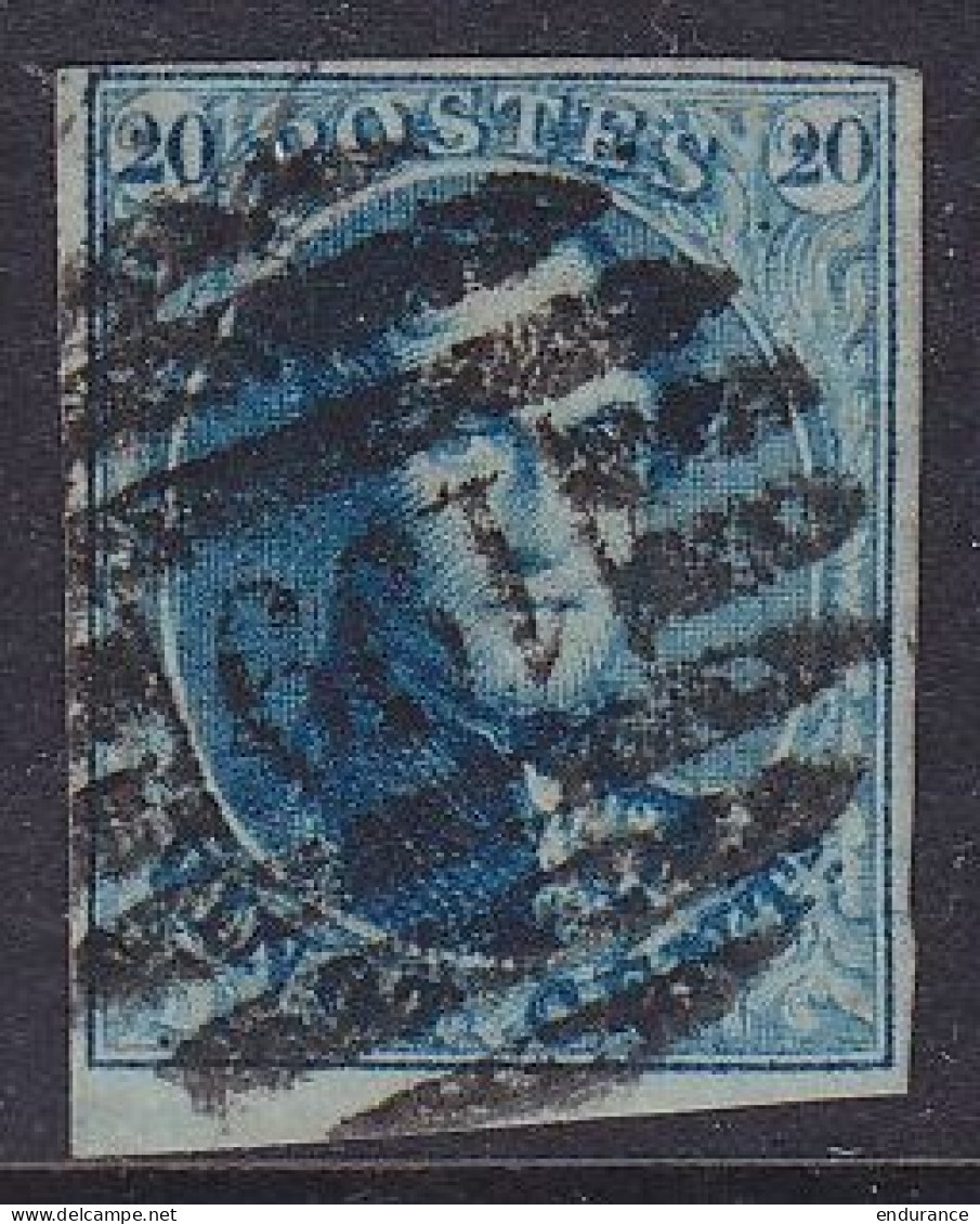 Belgique - N°11 - 20c Médaillon Bleu - Oblitération P199 AUVELAIS - 1858-1862 Médaillons (9/12)