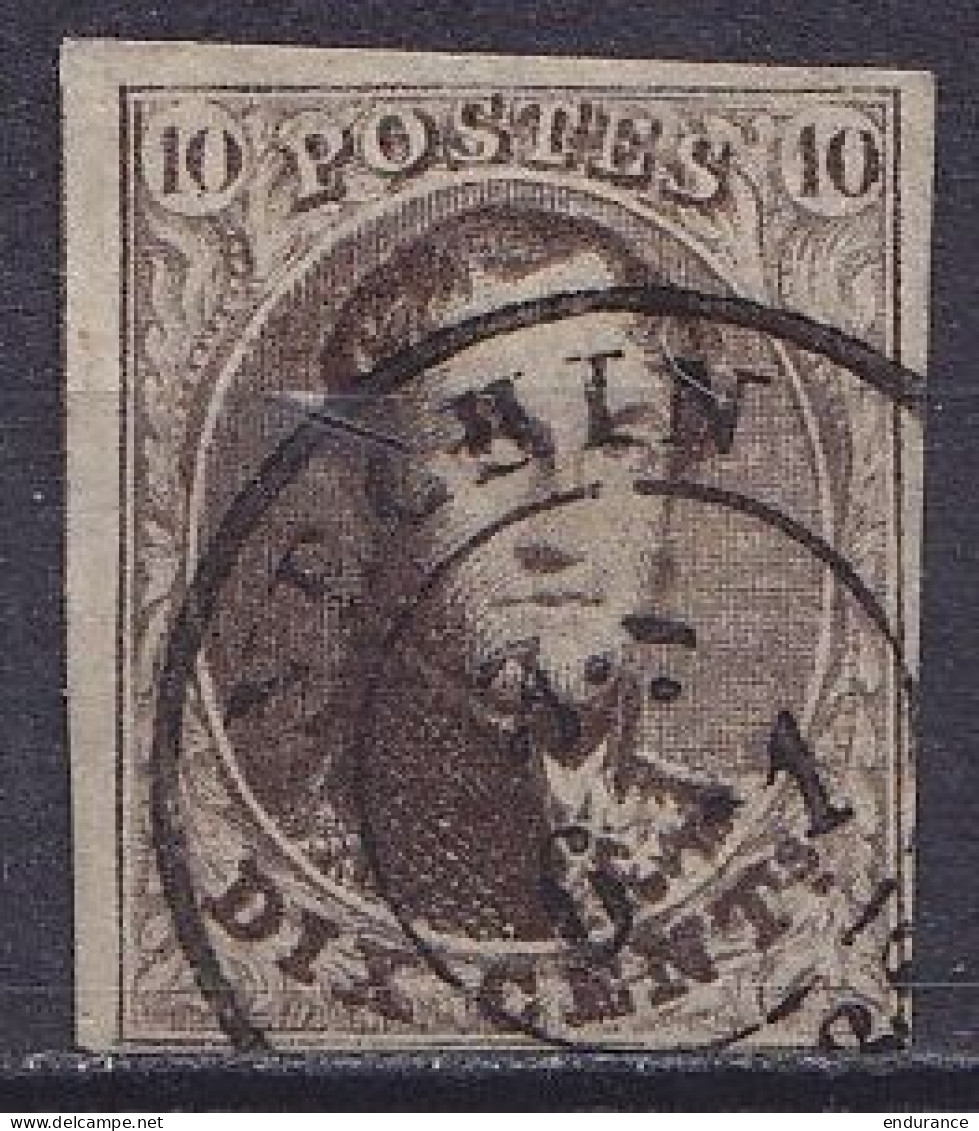 Belgique - N°10 - 10c Médaillon Allongé Oblit. NECHIN - 1858-1862 Medaglioni (9/12)